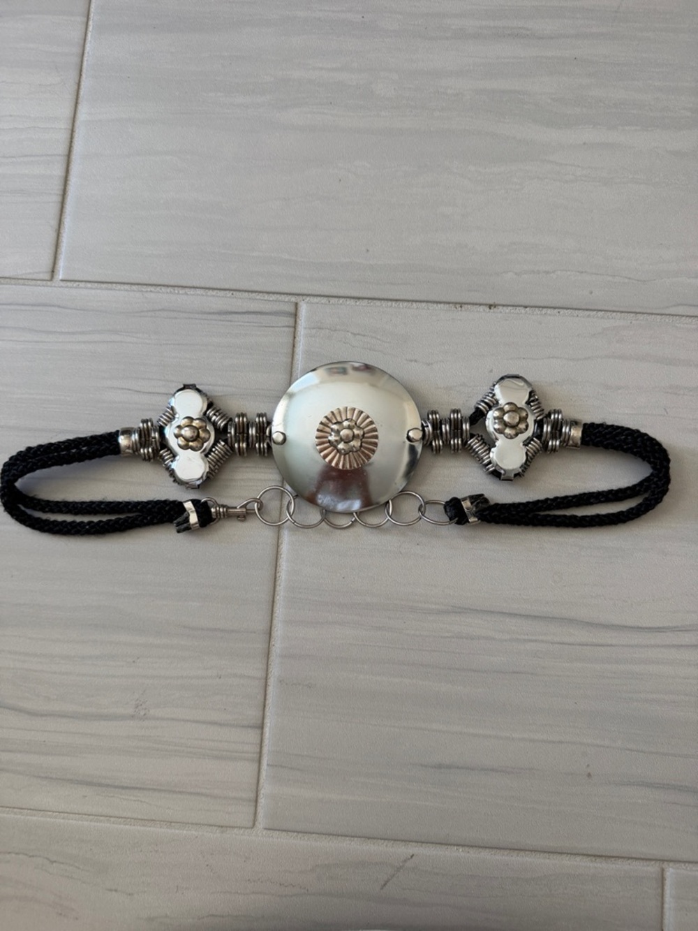 80’s Belt with Silver Accent Medallion